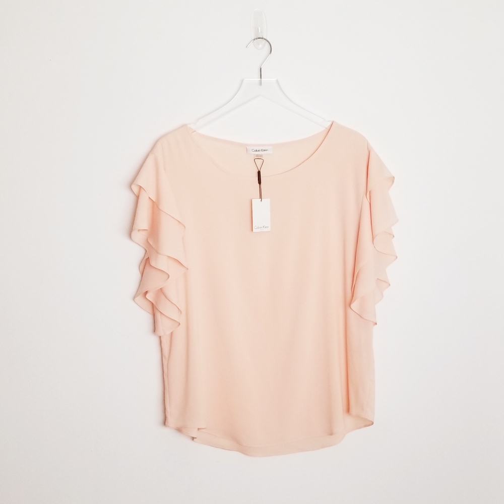 Calvin Klein Ruffled Sleeveless Blouse